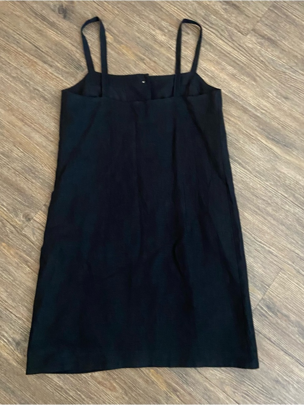 J. Crew Claudia Dress in Linen Black Shift Square Neckline Gold Buttons XST - Picture 7 of 7